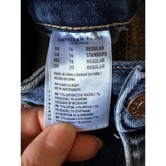 American Eagle Next Level Stretch Hi-Rise Jegging Crop Denim Size 16 Regular - Picture 6 of 7